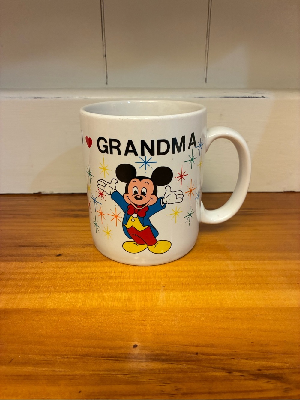 Vintage 1980s Walt Disney World "I ❤️ Grandma" Mickey Mouse Mug – Retro EPCOT